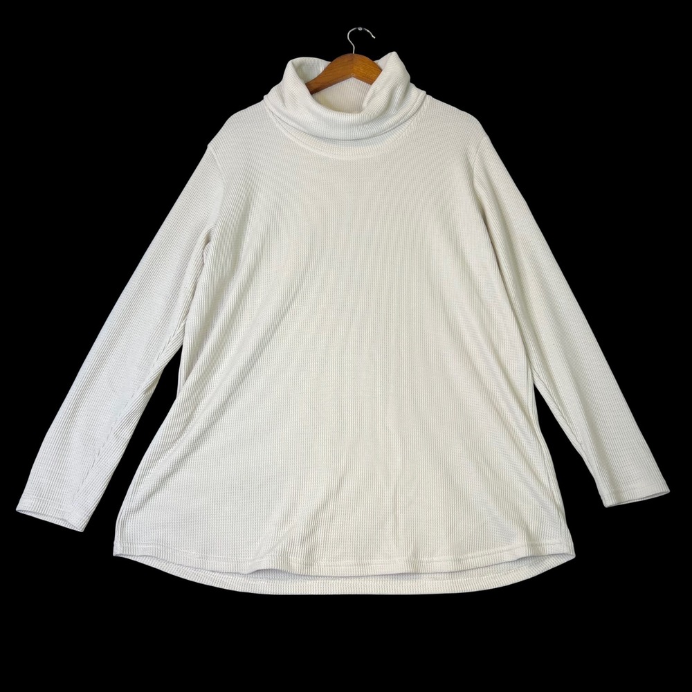 Columbia Women's Holly Hideaway Waffle Cowl Neck Pullover Size XXL Cream Outdoor
